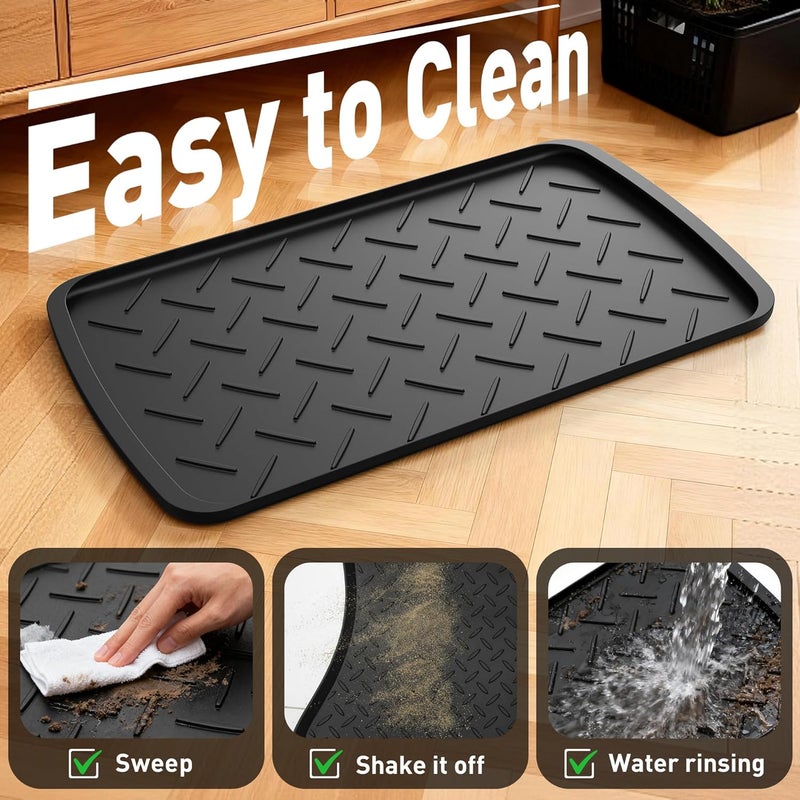 TonTool Boot Trays Heavy Duty Rubber Mat with Lip, Waterproof Shoe Mat Tray for Entryway Shoe Tray Multi-Purpose for Indoor or Outdoor 27.56 x 15.75inch - Image 4